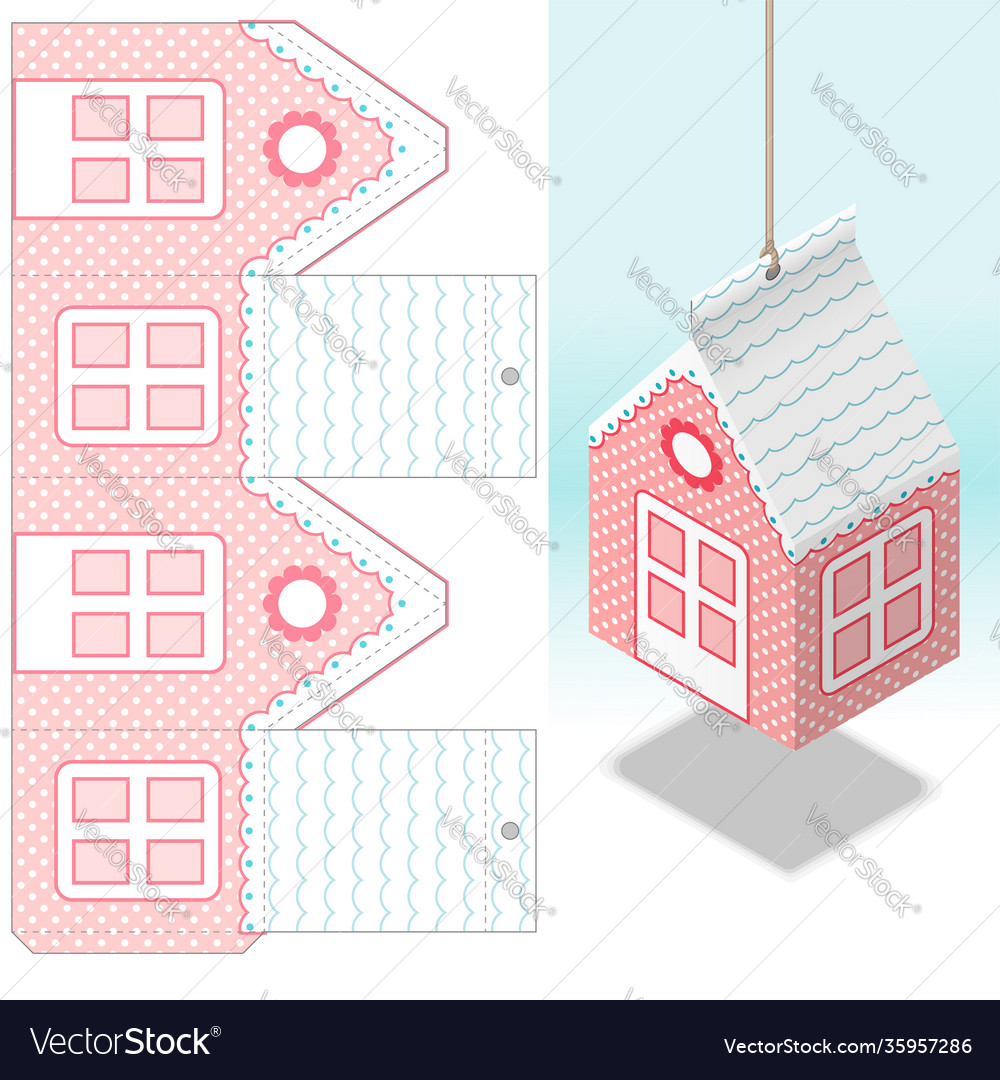 Detail Colored Paper House Template Nomer 45