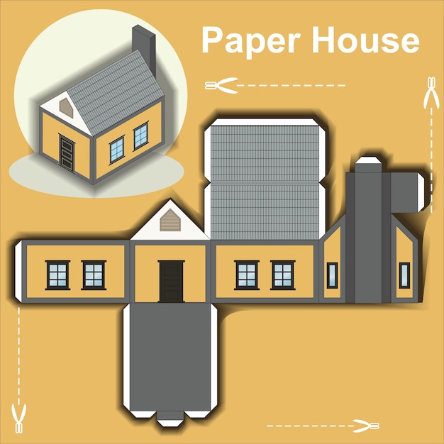 Detail Colored Paper House Template Nomer 49