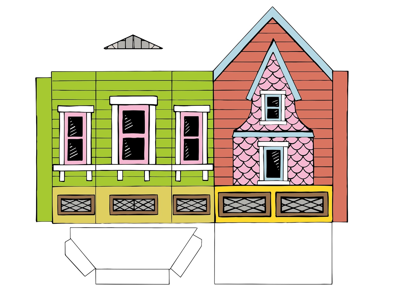 Detail Colored Paper House Template Nomer 50