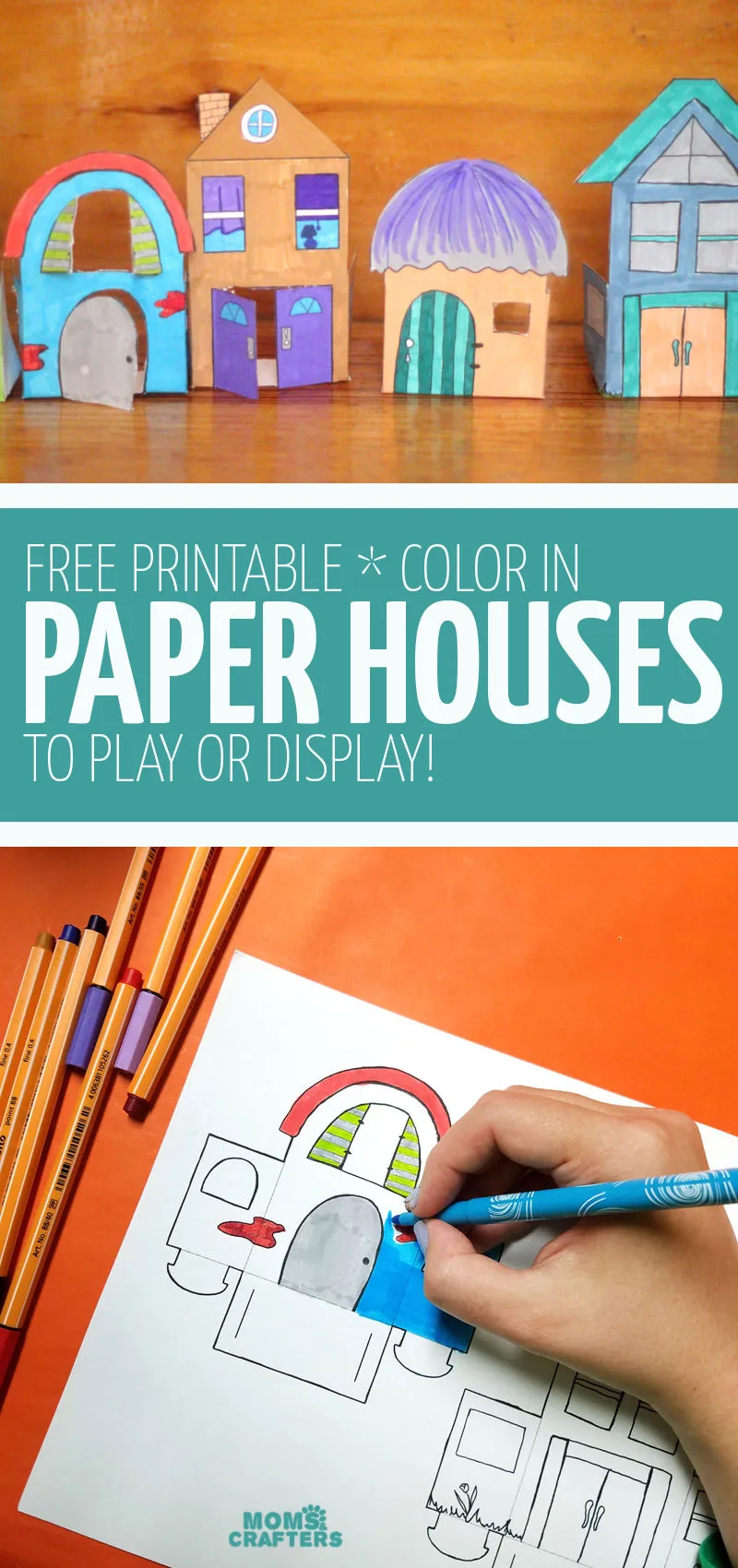 Detail Colored Paper House Template Nomer 10