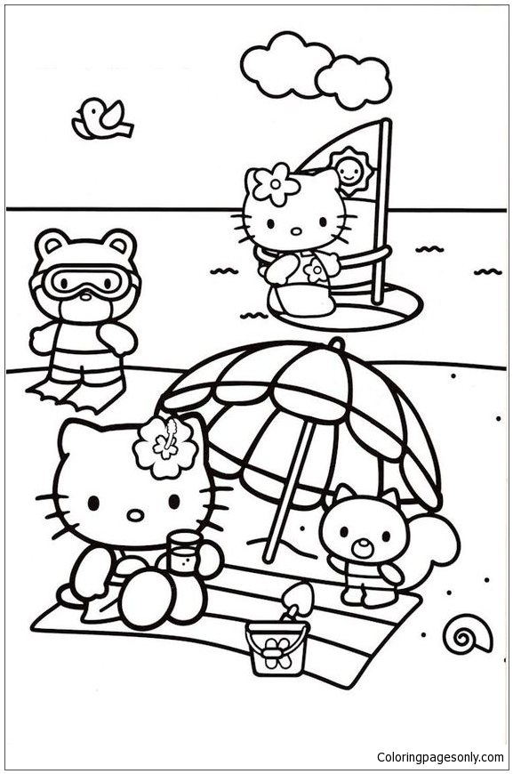 Detail Coloring Pages Hello Kitty And Friends Nomer 7