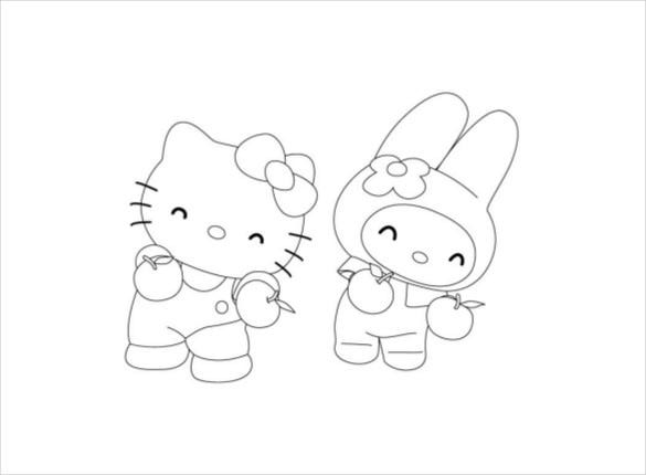 Detail Coloring Pages Hello Kitty And Friends Nomer 26