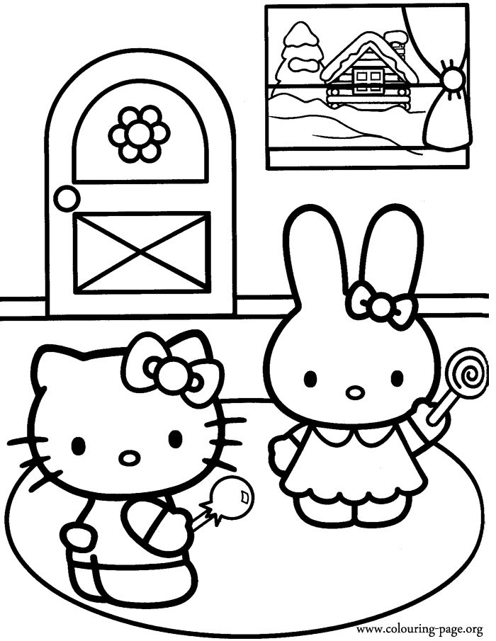 Detail Coloring Pages Hello Kitty And Friends Nomer 5