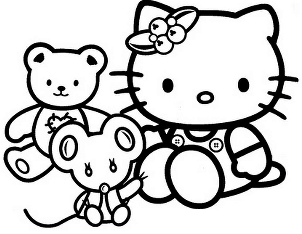 Detail Coloring Pages Hello Kitty And Friends Nomer 42