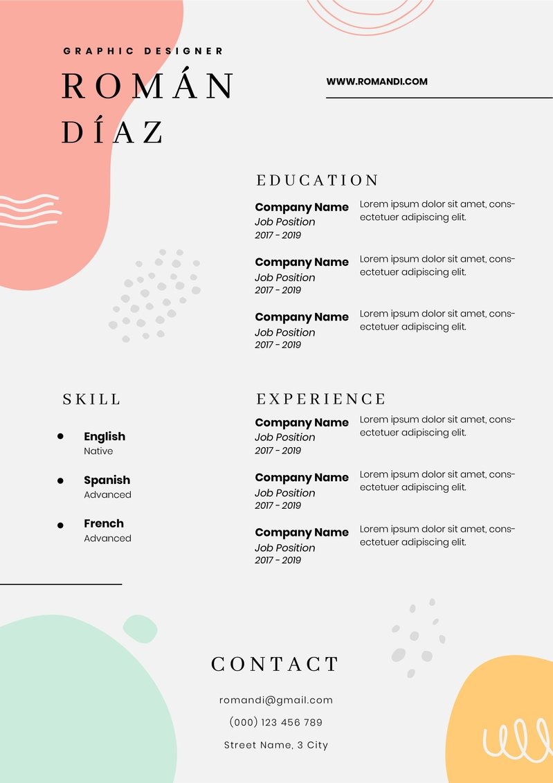 Detail Colourful Cv Template Free Nomer 33