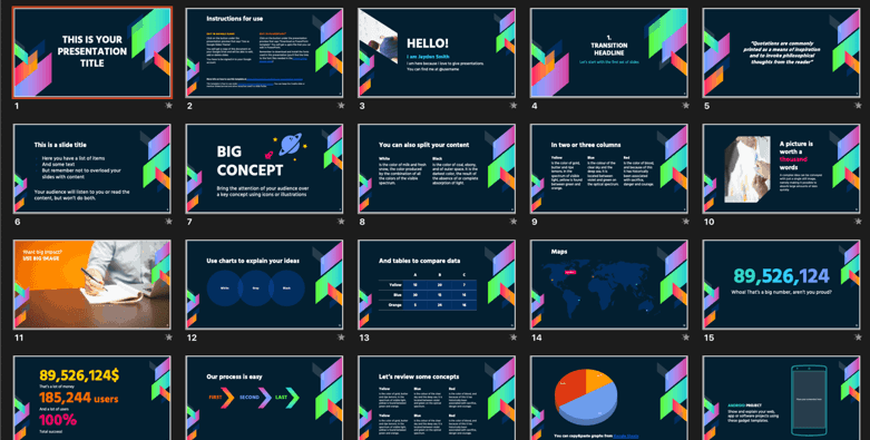 Detail Colourful Presentation Template Nomer 28