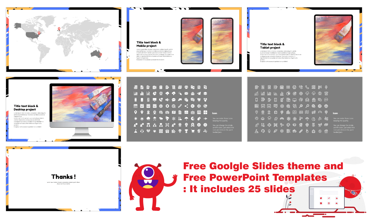 Detail Colourful Presentation Template Nomer 47
