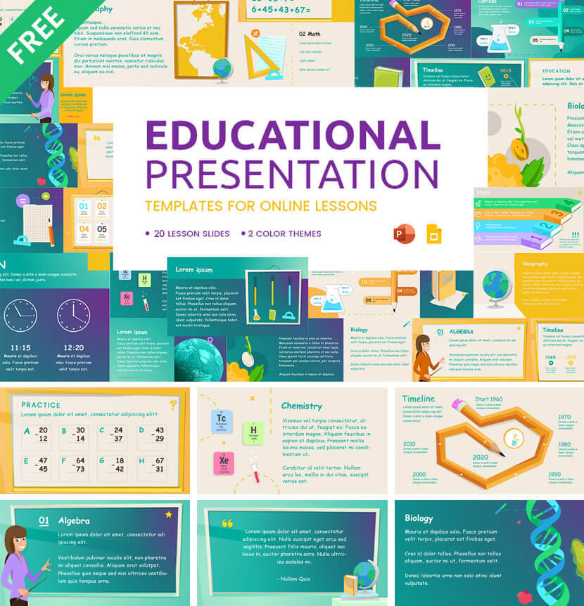 Detail Colourful Presentation Template Nomer 49