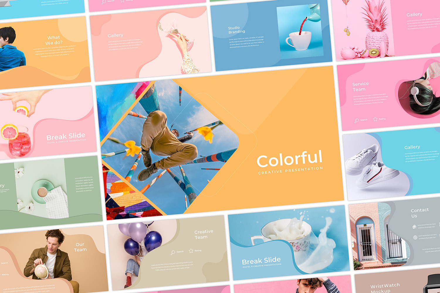 Detail Colourful Presentation Template Nomer 8