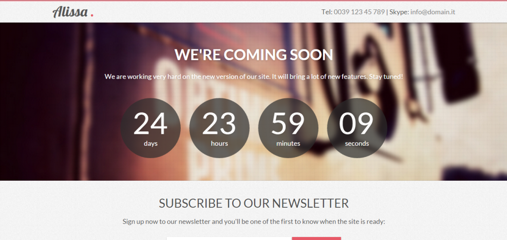 Detail Coming Soon Blogger Template Nomer 13