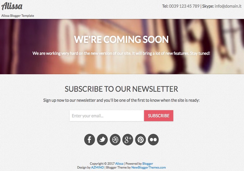 Detail Coming Soon Blogger Template Nomer 5