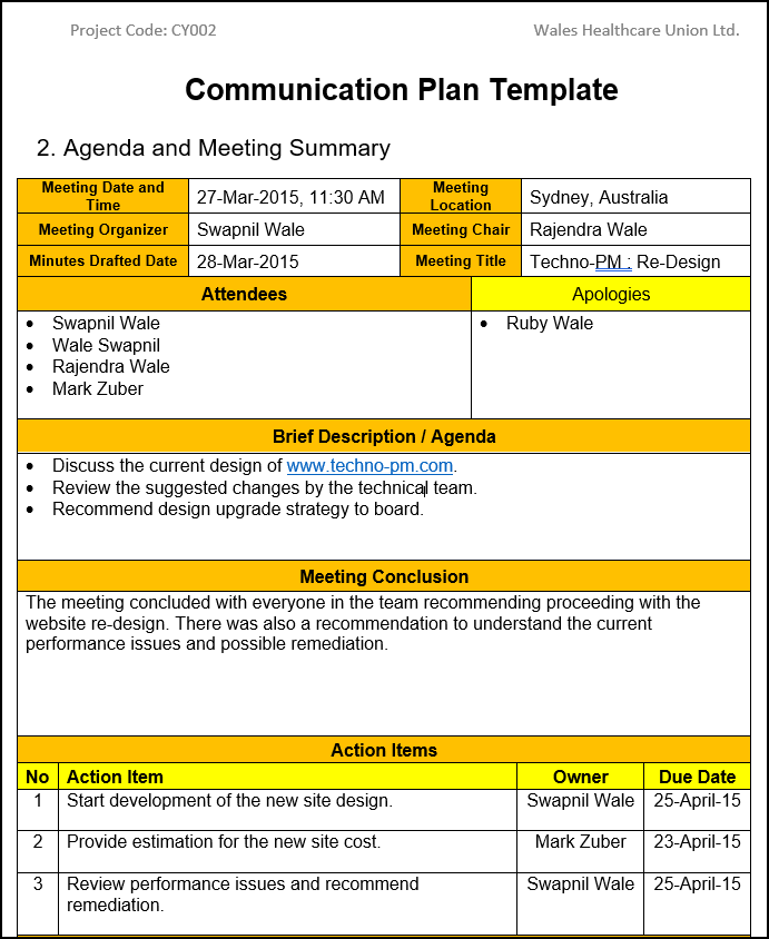 Detail Communication Management Template Nomer 28