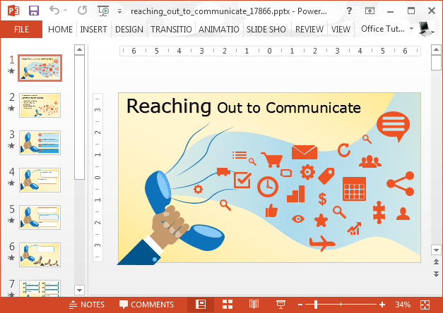 Detail Communication Powerpoint Template Free Download Nomer 2