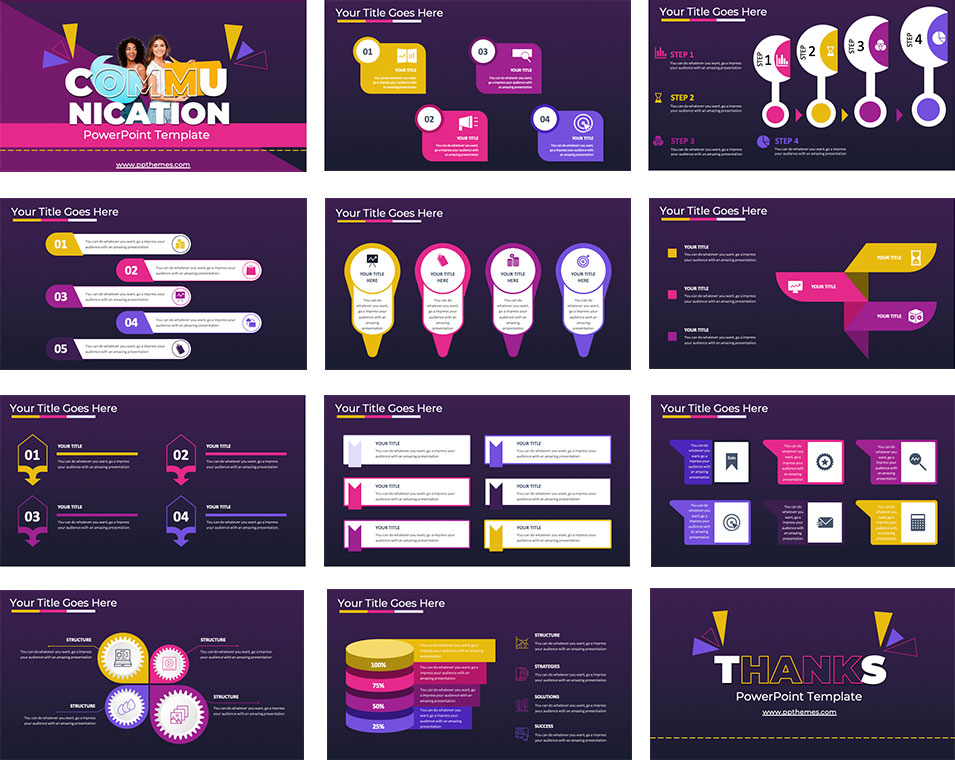 Detail Communication Powerpoint Template Free Download Nomer 44