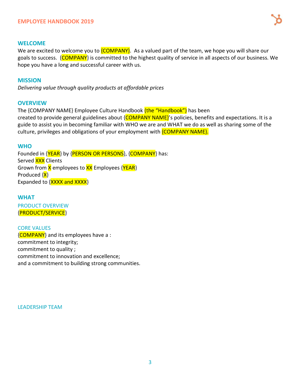 Detail Company Handbook Template Word Nomer 13