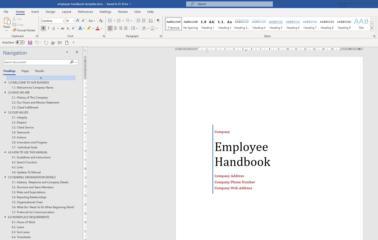 Detail Company Handbook Template Word Nomer 20