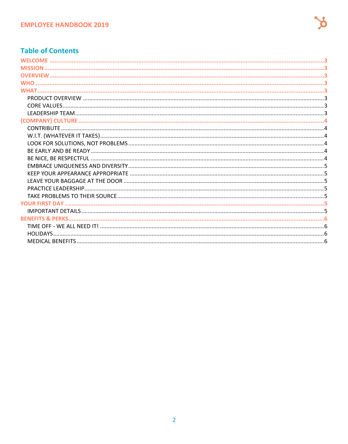 Detail Company Handbook Template Word Nomer 50