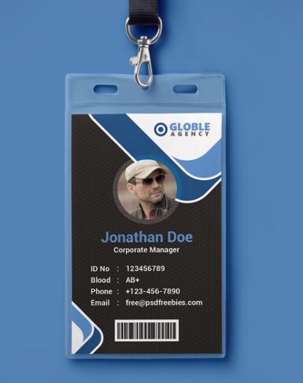 Detail Company Id Card Template Psd Free Download Nomer 2