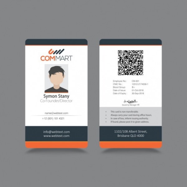 Detail Company Id Card Template Psd Free Download Nomer 14