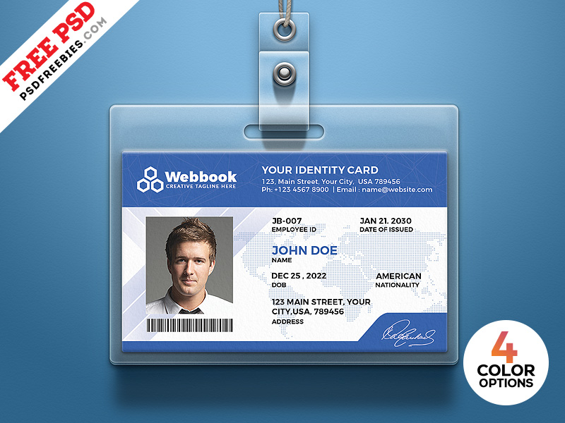 Detail Company Id Card Template Psd Free Download Nomer 3