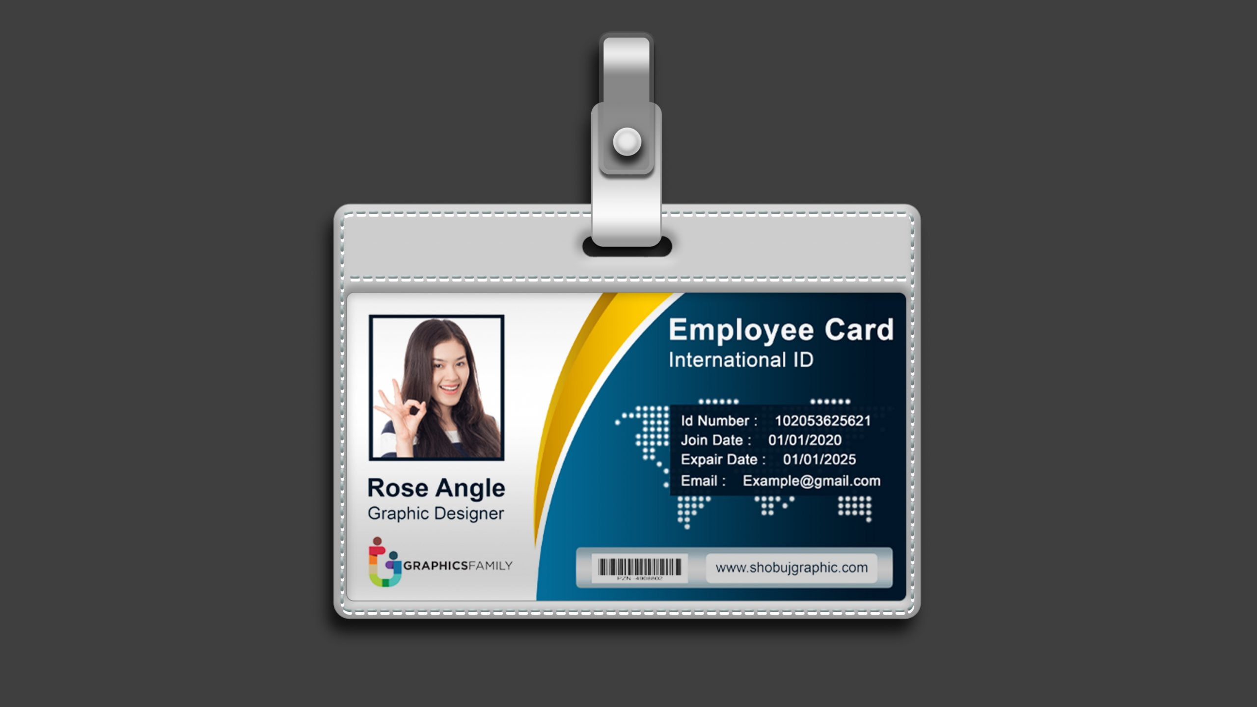 Detail Company Id Card Template Psd Free Download Nomer 36