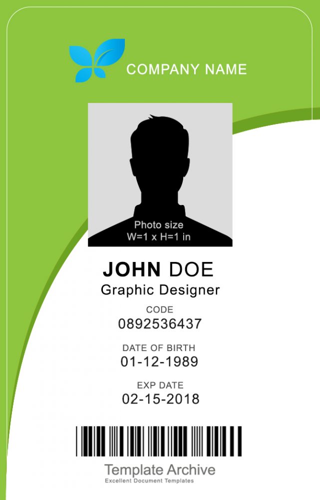 Detail Company Id Card Template Psd Free Download Nomer 44