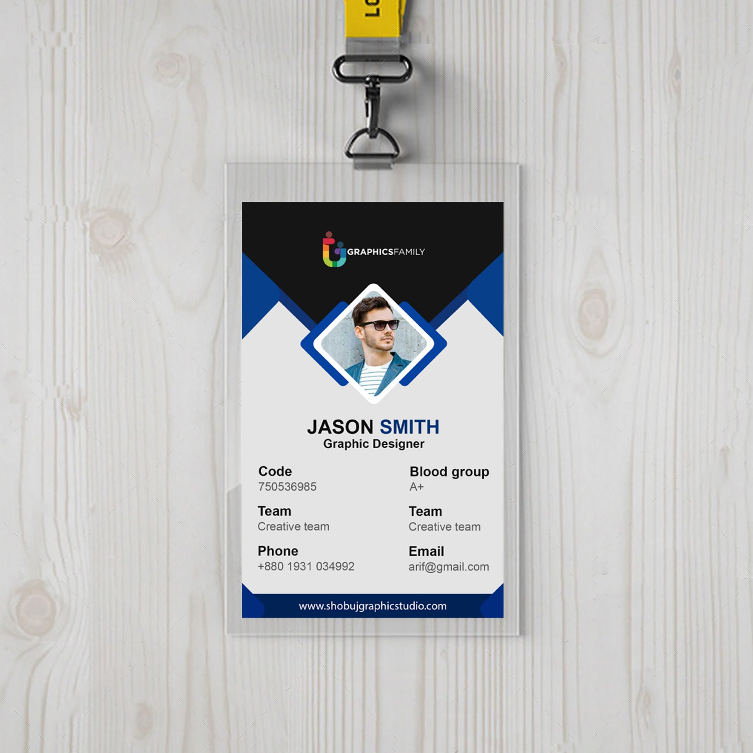 Detail Company Id Card Template Psd Free Download Nomer 54