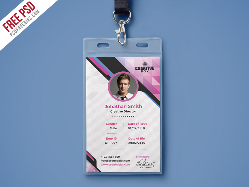 Detail Company Id Card Template Psd Free Download Nomer 9