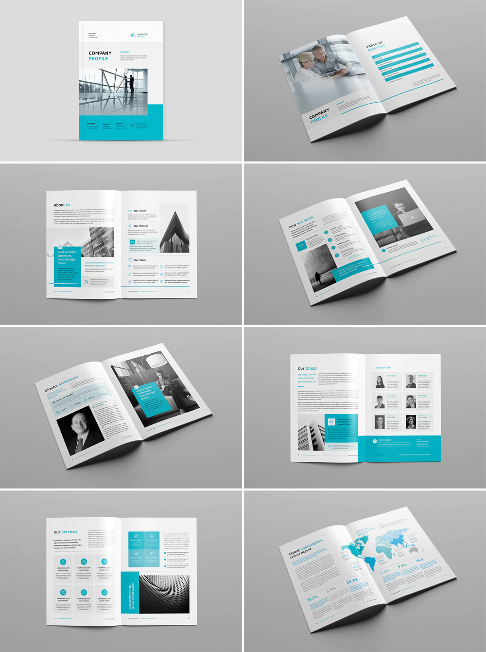 Detail Company Profile Design Template Psd Nomer 41