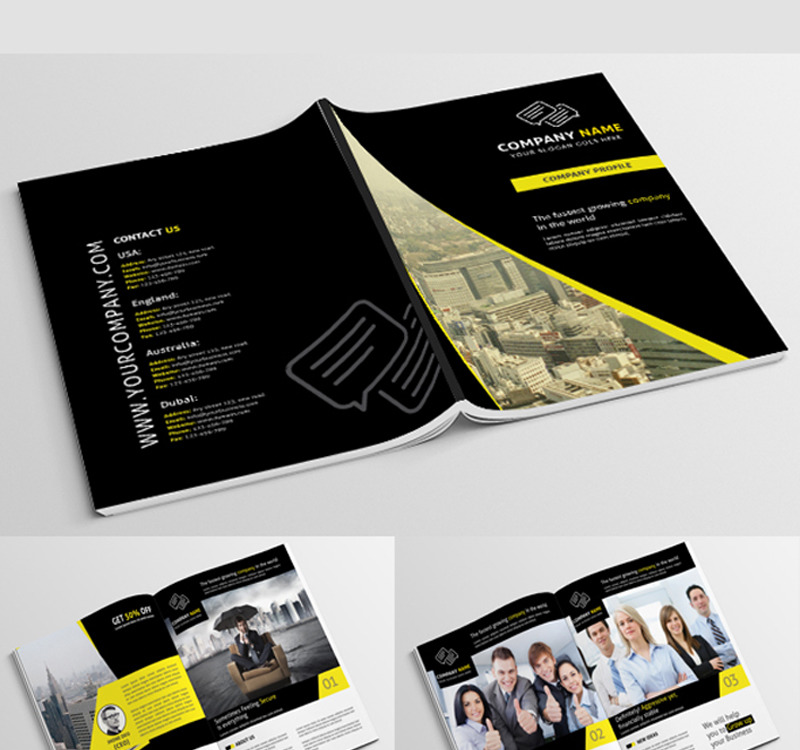 Detail Company Profile Design Template Psd Nomer 44