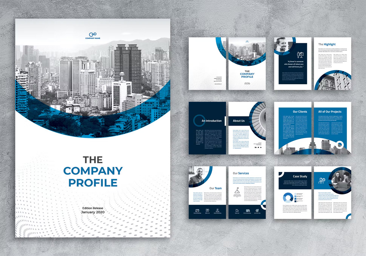 Detail Company Profile Flyer Template Nomer 2