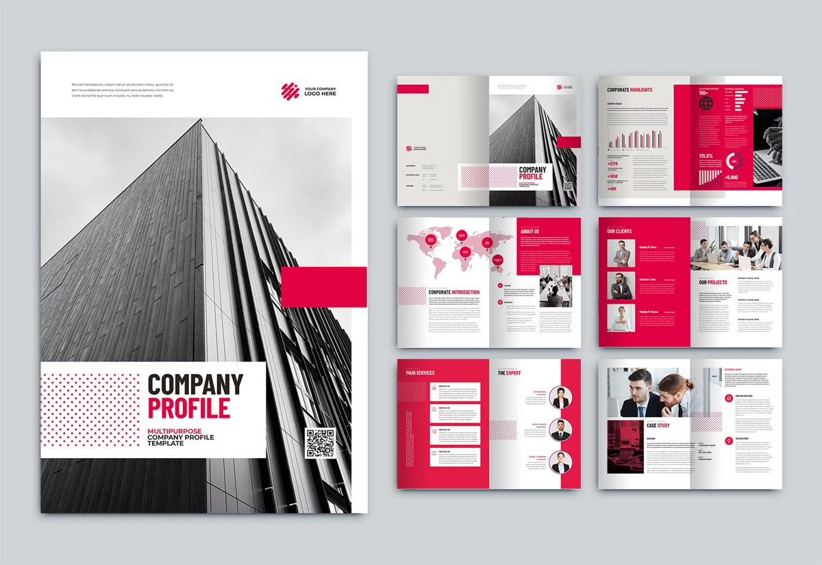 Detail Company Profile Layout Template Nomer 42