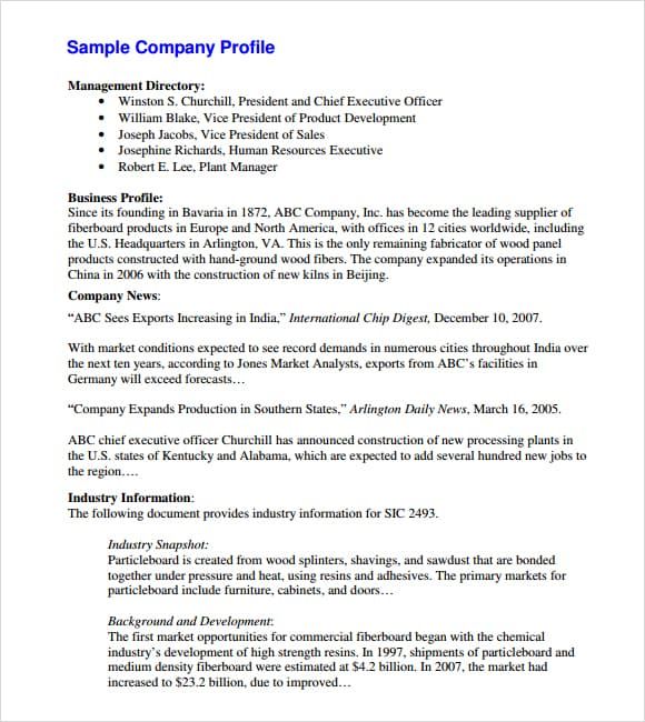 Detail Company Profile Template Example Nomer 22