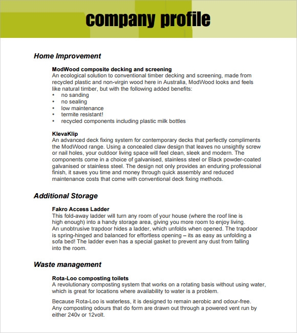 Detail Company Profile Template Example Nomer 4