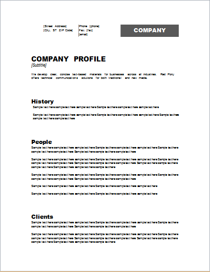 Detail Company Profile Template Example Nomer 8