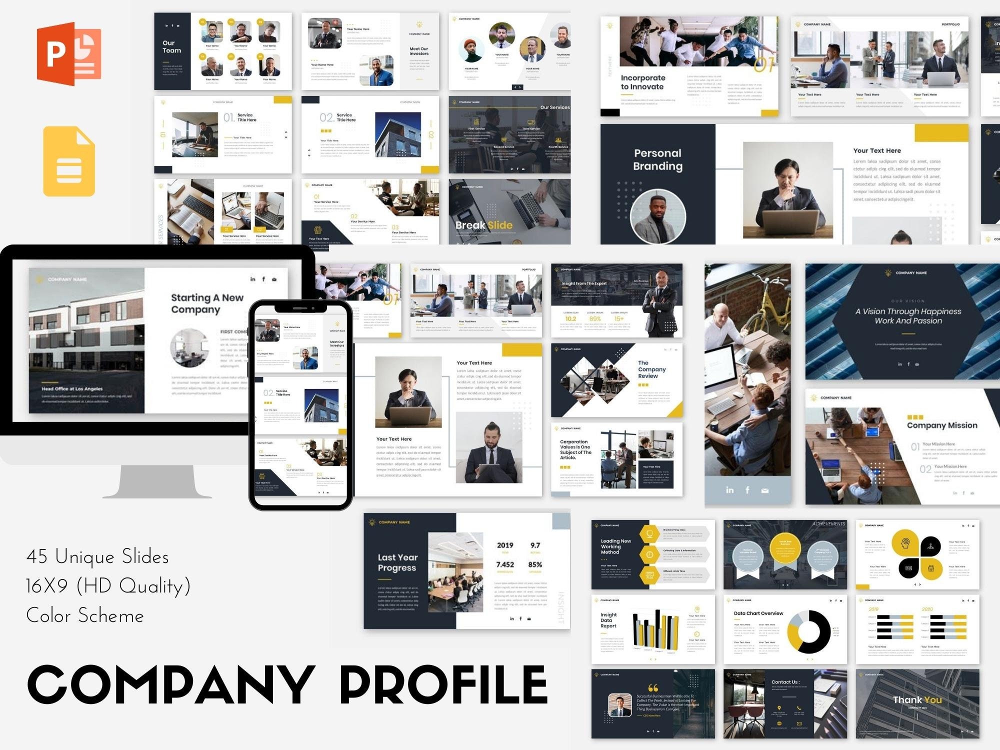 Detail Company Profile Template Google Slide Nomer 29