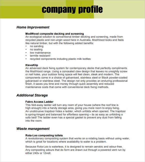 Company Profile Template Word Doc - KibrisPDR