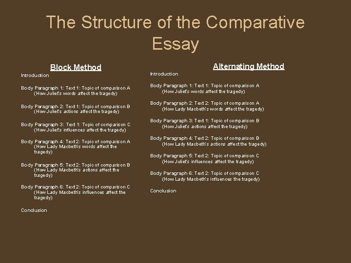 Detail Comparative Essay Template Nomer 21