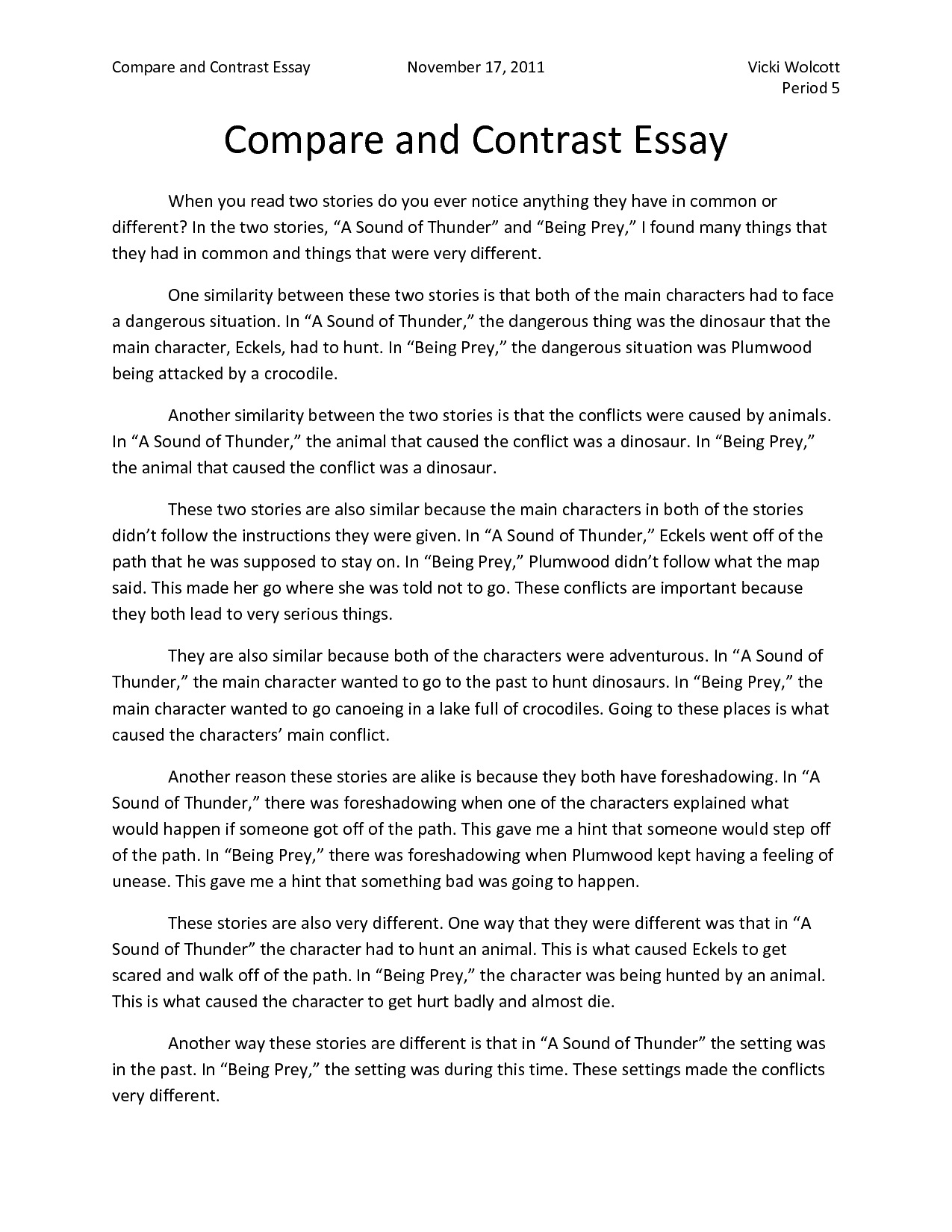 Detail Comparative Essay Template Nomer 43