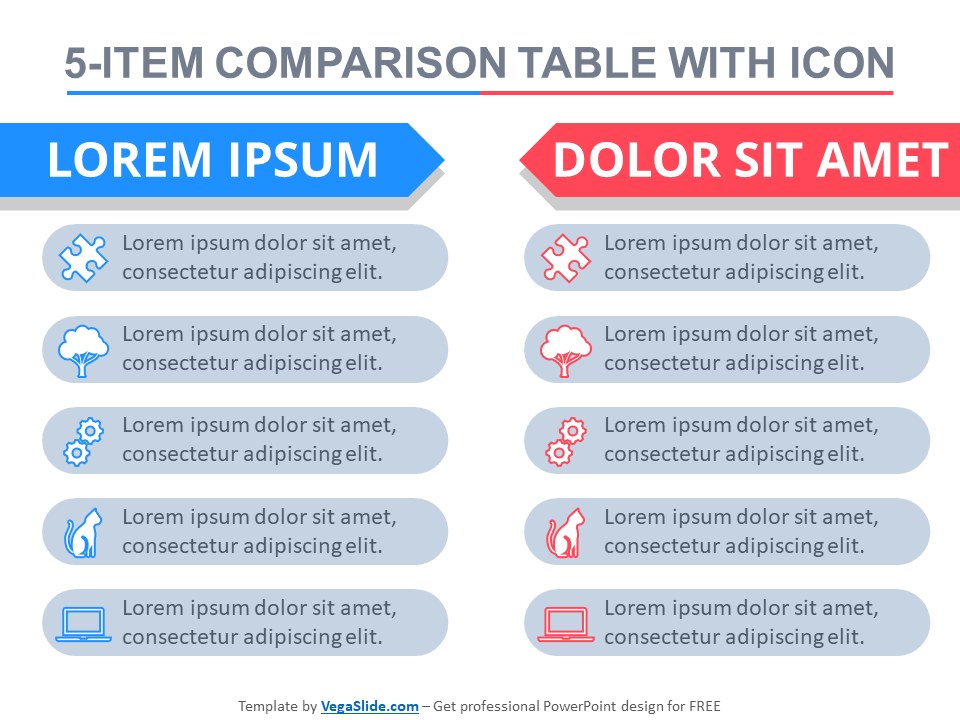 Detail Comparison Ppt Template Free Download Nomer 29