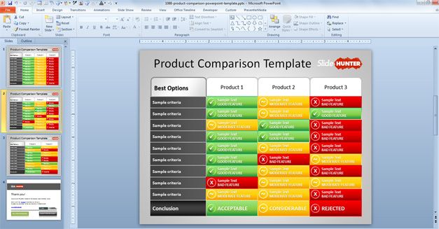 Detail Comparison Ppt Template Free Download Nomer 45