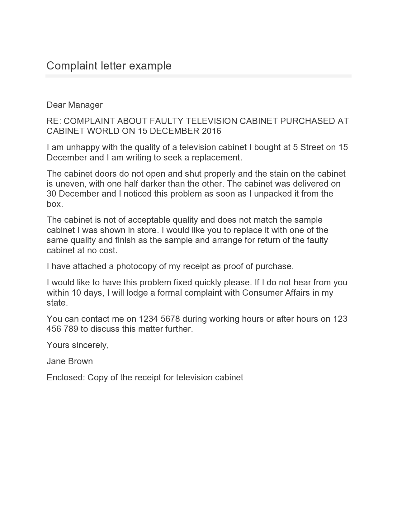 Detail Complaint Letter Template For Faulty Car Nomer 17