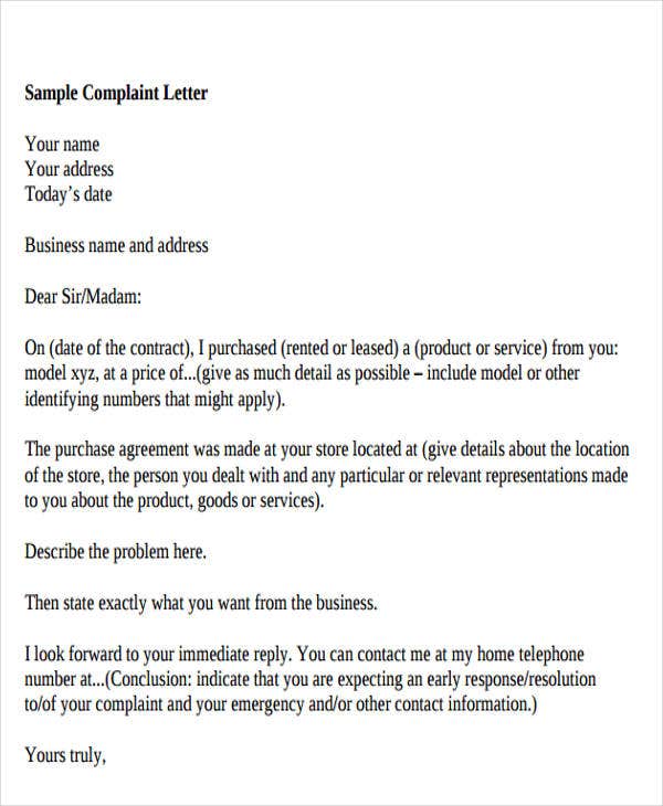 Detail Complaint Letter Template For Faulty Car Nomer 42