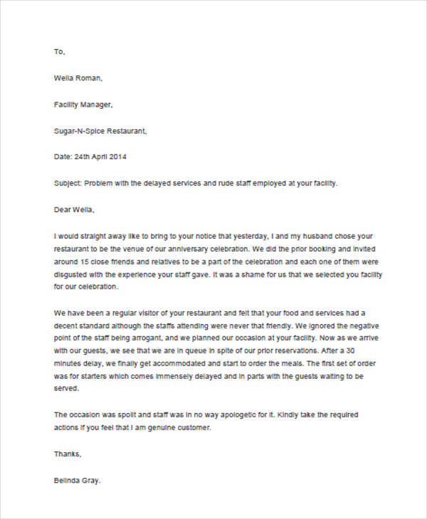 Detail Complaint Response Letter Template Nomer 29