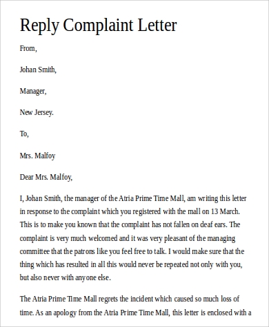 Detail Complaint Response Letter Template Nomer 43