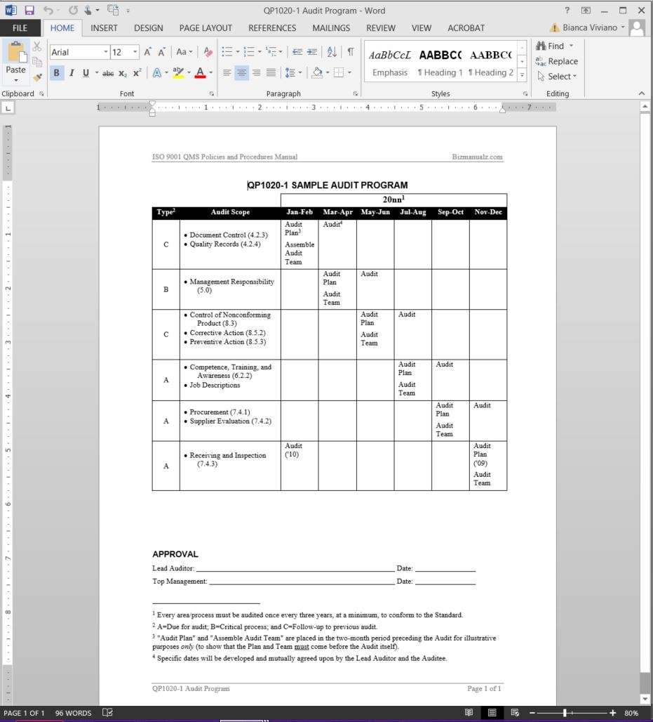 Detail Compliance Audit Program Template Nomer 7