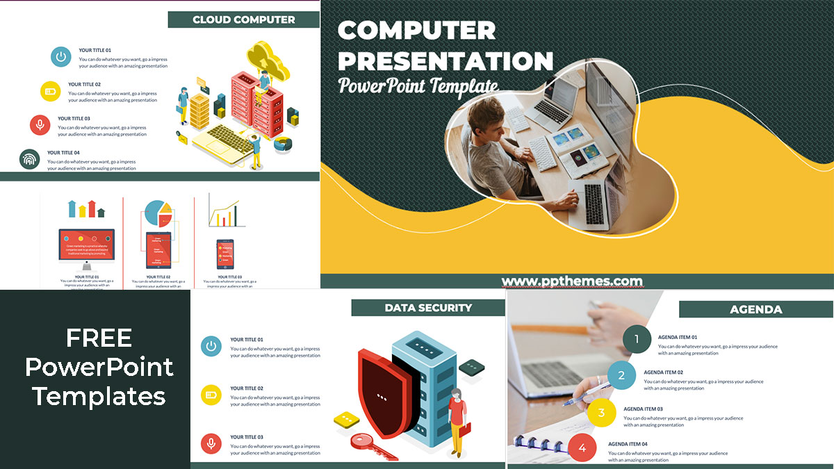 Detail Computer Powerpoint Template Nomer 29