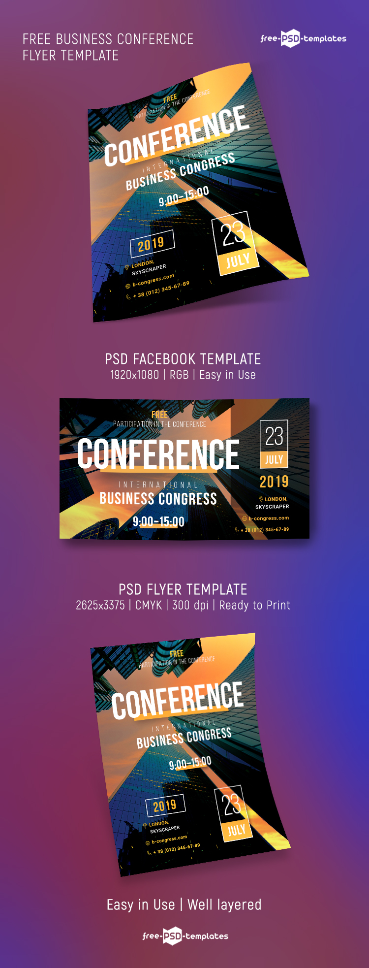 Detail Conference Poster Template Psd Nomer 22