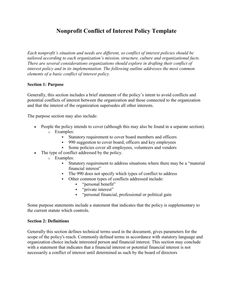 Detail Conflict Of Interest Policy Template Nomer 3