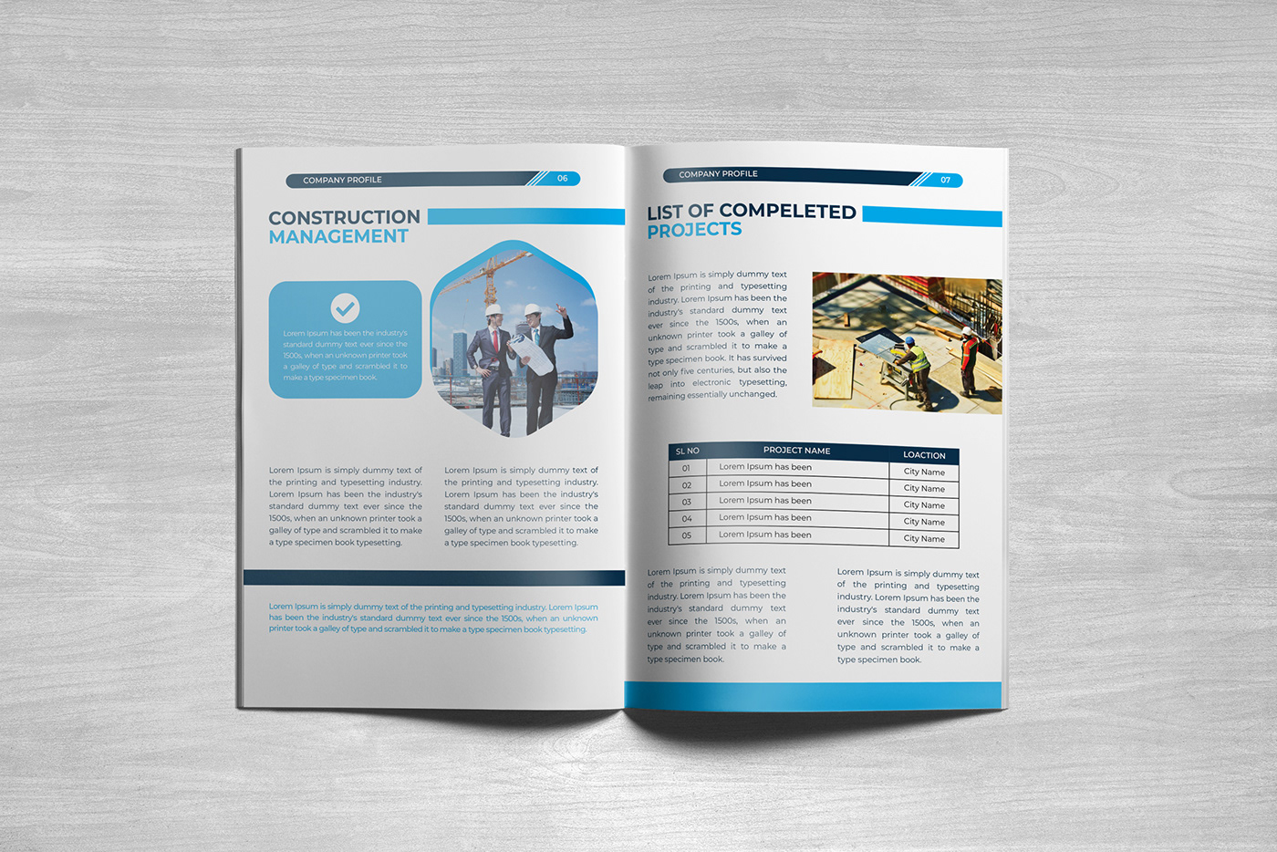 Detail Construction Company Profile Template Nomer 2